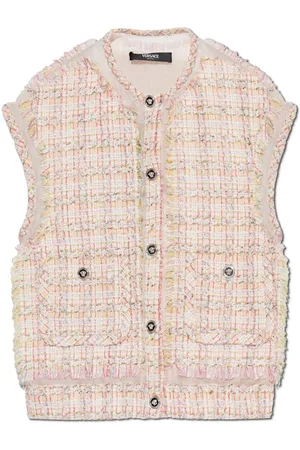 VERSACE Button-up Tweed Gilet