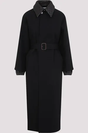 Bottega Veneta Cotton Collar Intrecciato Trench