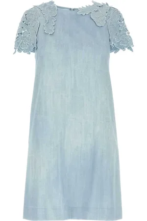 ERMANNO SCERVINO Light Blue Viscose Mini Dress