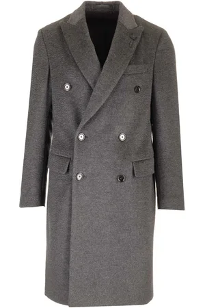 LARDINI Double Breasted Coat In Wool And Alpaca
