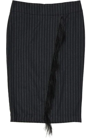 Brunello Cucinelli Wool Striped Skirt