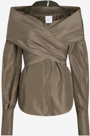Patou Recycled Nylon Crossover Blouse