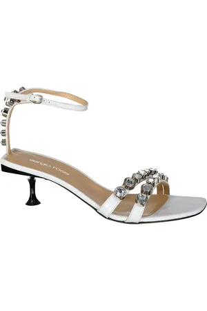 Sergio Rossi Leather Crystal Sandals