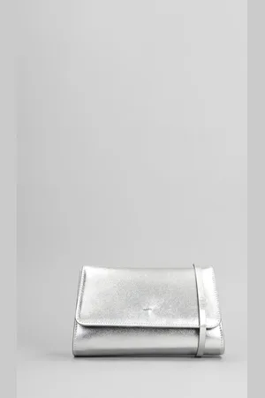 Giuseppe Zanotti Cleopatra Clutch In Silver Leather