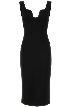 Giorgio Armani Black Stretch Viscose Blend Sheath Dress