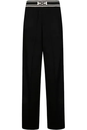 Elisabetta Franchi Logo Waistband Straight Leg Trousers