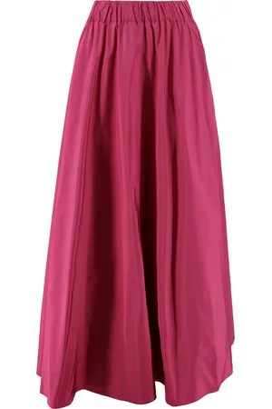 PAROSH Midi Skirt With Elastic Waist And Ruffle Design In Tech Fabric Woman