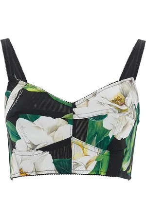 Dolce & Gabbana Gardenia Printed Bralette Top