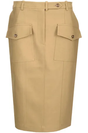 Tom Ford Stretch Cotton Twill Midi Skirt