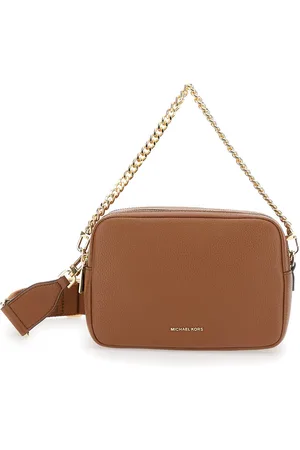 Michael Kors Bryant Brown Shoulder Bag With Logo Lettering On The Front And Chain Shoulder Strap In Hammered Leather Woman