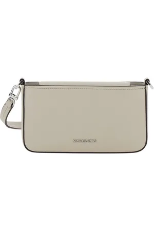 Michael Kors Beige Shoulder Bag With Logo Lettering On The Front And Adjustable And Removable Shoulder Strap In Hammered Leather Woman
