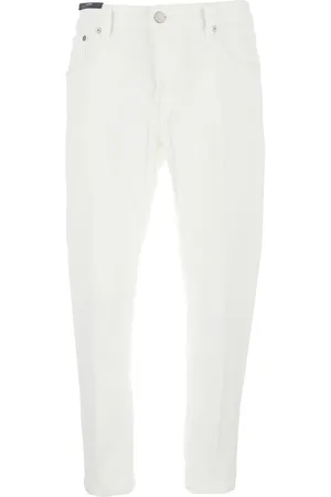PT Torino Five Pocket Jeans With Logo Patch On The Back In Cotton Man