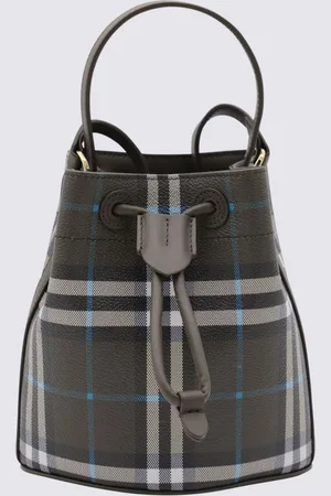 Burberry Check Bucket Bag In Green Polyurethane Blend