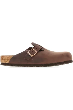 Birkenstock Chocolate Leather Boston Slippers