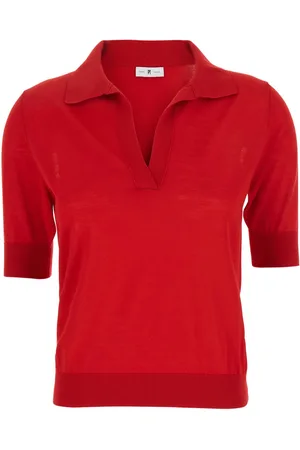 PT Torino Polo With V-neck And Short Sleeves In Virgin Wool Woman