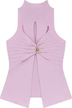Elisabetta Franchi Ribbed Top With Cut-out
