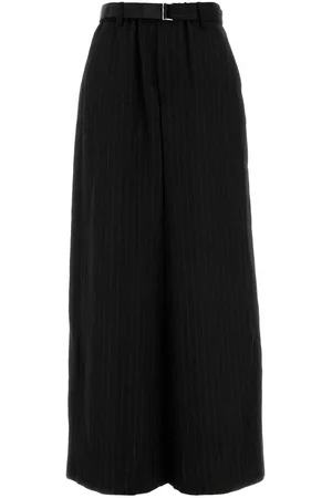 SACAI Embroidered Wool Wide-leg Pant