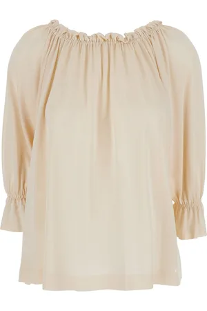 Alberta Ferretti Top With Pleated Details In Viscose Woman