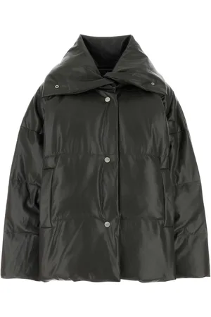 Nanushka Charcoal Synthetic Leather Down Jacket