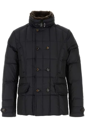 MOORER Midnight Blue Polyester Siro Down Jacket