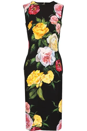 Dolce & Gabbana Longuette Dress With Floral Print