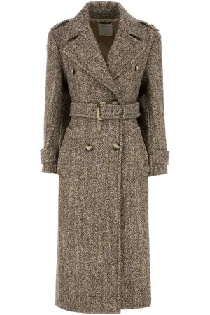 Sportmax Melange Brown Wool Blend Denaro Coat
