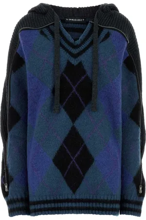 Y / PROJECT Embroidered Stretch Cotton Blend Oversize Sweater
