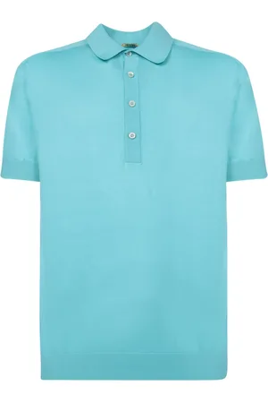 MOORER Turquoise Sea Island Cotton Polo