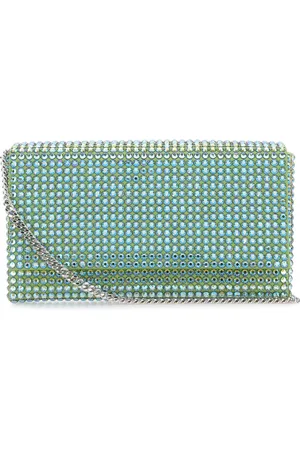 Amina Muaddi Embellished Satin Super Amini Paloma Clutch