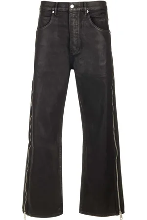Purple Brand P018 Side-zip Coated Wide Leg Jeans