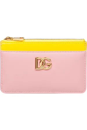Dolce & Gabbana Leather Card Holder Color Yellow And Pink