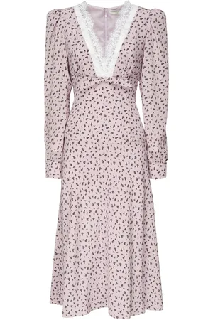 Alessandra Rich Rose Print Dress