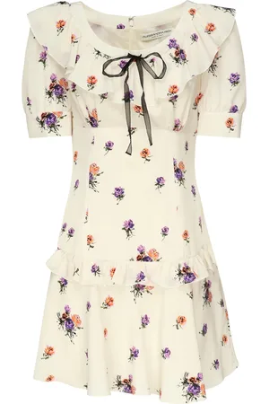 Alessandra Rich Rose Printed Mini Dress