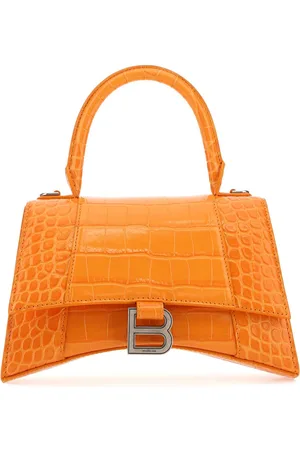 Balenciaga Orange Leather Hourglass S Handbag