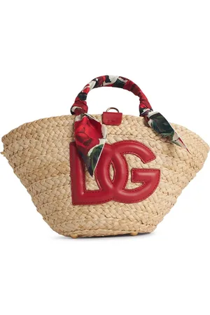 Dolce & Gabbana Rafia Red Corn Blend Shopping Bag