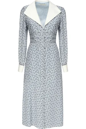 Alessandra Rich Printed Dress With Roses
