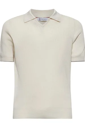 Brunello Cucinelli Ribbed Cotton Polo Shirt