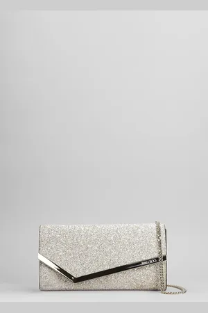 Jimmy Choo Emmie Clutch In Gold Glitter