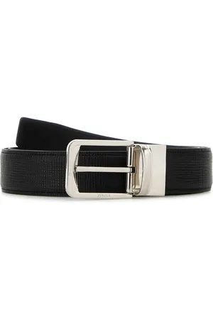 Ermenegildo Zegna Black Leather Reversible Belt