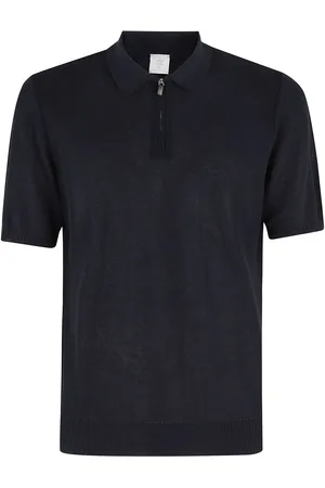ELEVENTY Black Cotton Polo Shirt