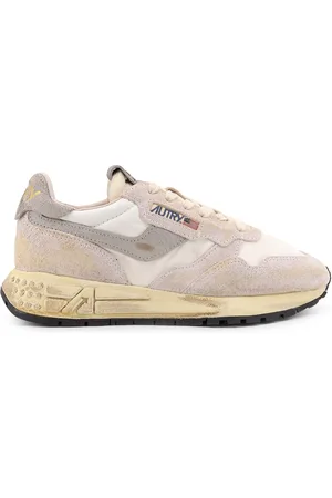 Autry Reelwind Low-top Suede And Nylon Sneakers With Used Effect