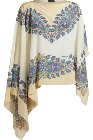 Etro Paisley Printed Asymmetric Poncho