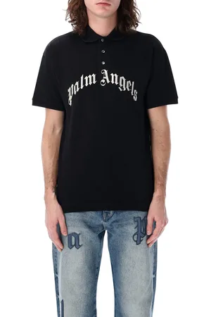 Palm Angels Curved Logo Polo T-shirt