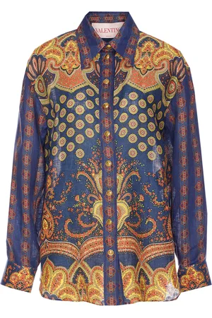 VALENTINO GARAVANI Paisley Linen Shirt With Medaglioni Voyage Imaginaire Pattern