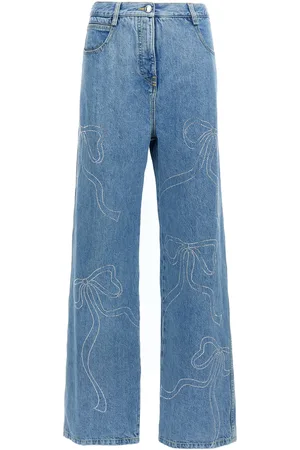 Mach & Mach Crystal Ribbon Hot Fix Jeans
