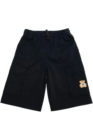 Moschino Cargo Shorts With Bear Embroidery On The Leg In Cotton Blend Boy