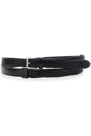Dolce & Gabbana Belt With Buckle Closure And Interwoven Design In Leather Man