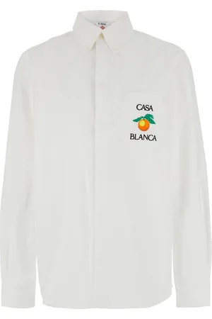 Casablanca Long Sleeve Embroidered Orange Oxford Shirt
