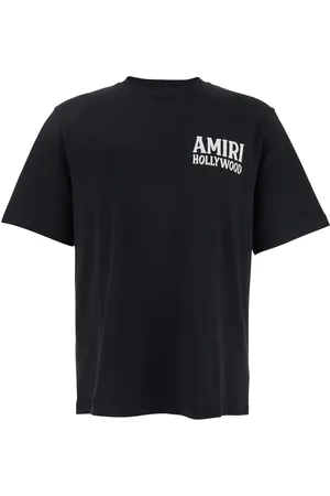 AMIRI Jazz Wolf Crewneck T-shirt With Logo Lettering On The Front And Maxi Print On The Rear In Cotton Man