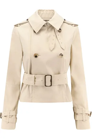 Burberry Ivory Polyester Blend Trench